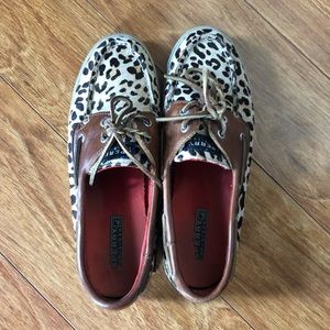 Cheetah print sperrys
